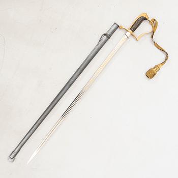 A Swedish sabre, 1899 infantry officer's pattern, with scabbard.