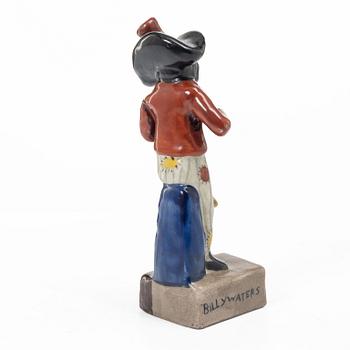 Figurin, porslin, föreställande Billy Waters, England, 1800-tal.