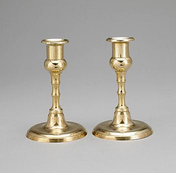 LJUSSTAKAR, 6 st, mässing, 1800/1900-tal.