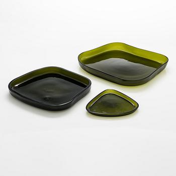 Alvar Aalto, fat, 3 st, modell 3900-37-39-40 signerade Alvar Aalto Iittala -56.