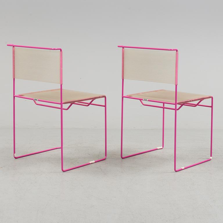CHAIRS, a pair, "Fly Line" by CMP-padova Italy, second half of the 20th century. Signed with label.