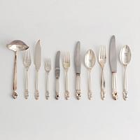 Johan Rodhe, cutlery set, 120 pieces, sterling silver, "Konge/Acorn", Georg Jensen, Denmark.