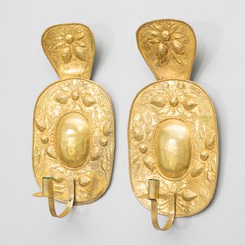 A pair of baroque style wall scones from around year 1900.