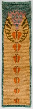 Ryijy, Jugend, Suomi 1910-1920. Noin 155 x 45 cm.