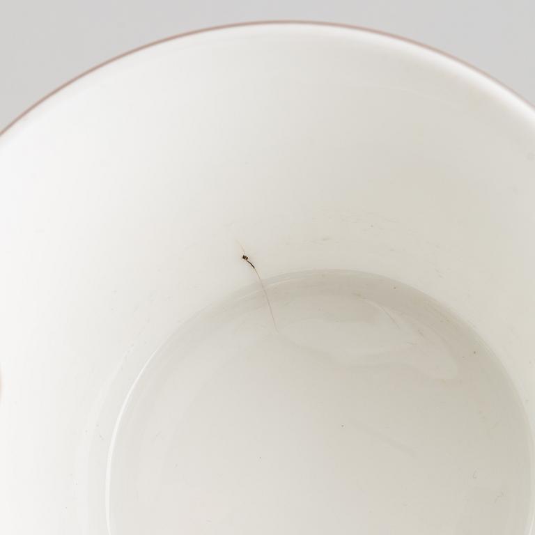 Stig Lindberg, ten "Spisa Ribb" tea cups with saucers, Gustavsberg, Sweden, 1955-74.