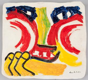 BENGT LINDSTRÖM, plakett, keramik. Sign. Gjutarstmpl La Tuilerie, Treigny. Numr EA 1/4.