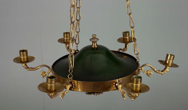 AMPEL, mässing och brons, empirestil, sekelskiftet 1800/1900.