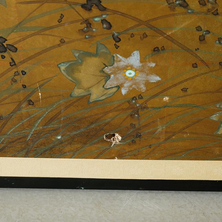 A Japanese folding screen, 20th century.