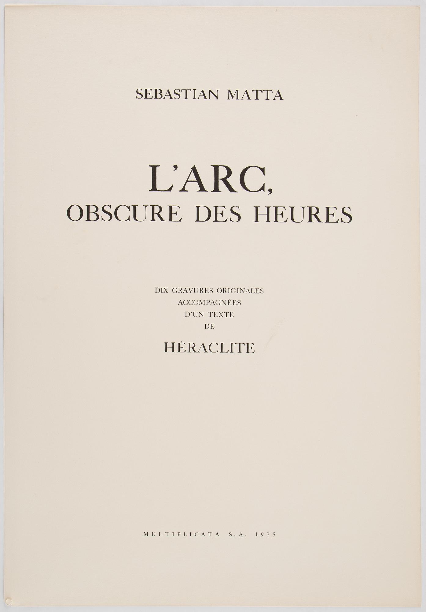 Roberto Matta, mapp med 10 st färgakvatinter, 1975, signerade med blyerts 30/125.