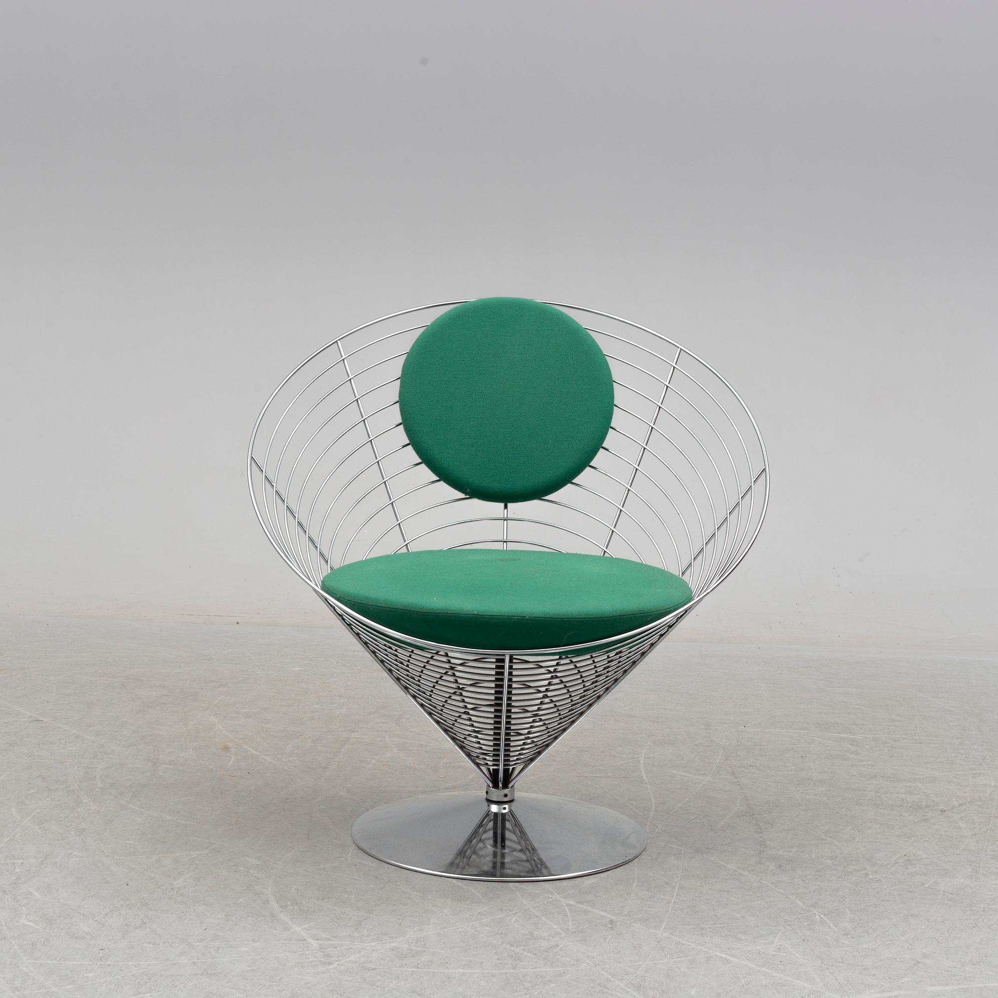 a 'Wire Cone' chair by Verner Panton, for Fritz Hansen, Denmark 1988.