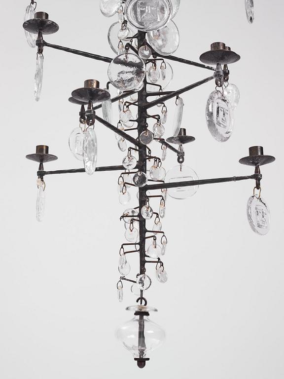 Erik Höglund, a chandelier for 12 candles, Boda Smide, Sweden, probably 1960-70s.