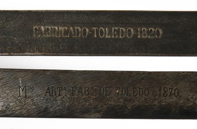 SABLAR, 2 st, märkta Toledo, 1900-tal.