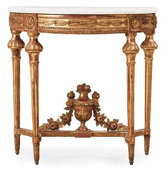 412. A Gustavian late 18th century console table.