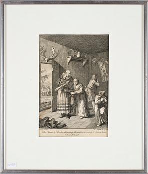 WILLIAM HOGARTH, gravyrer, 2 st, 1700-tal.