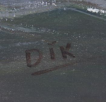 DIK, PIETER. Olja på duk, sign.