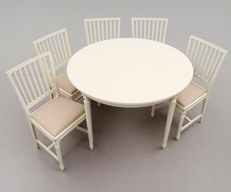 MATGRUPP, 6 delar, gustaviansk stil, 1900-talets andra hälft.