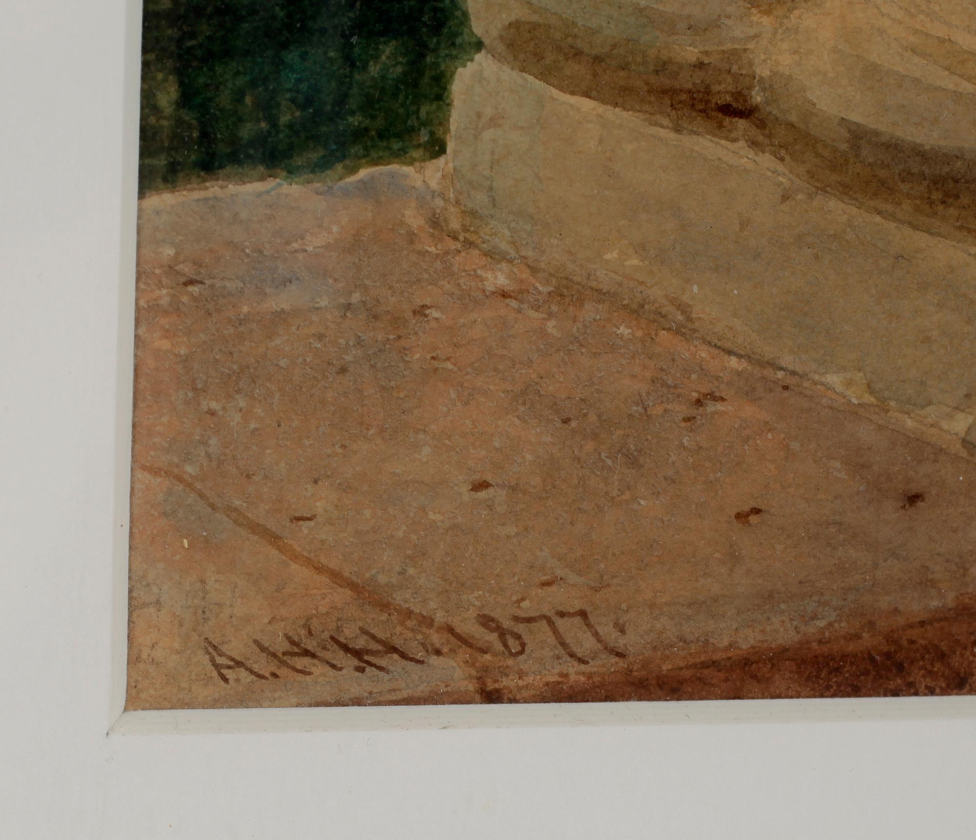 ADOLF HEINRICH-HANSEN, akvarell, monogramsignerad.