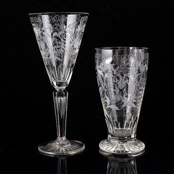A glass service, 20th century (61 pieces).