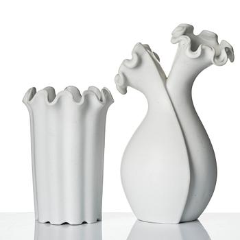 Wilhelm Kåge, two vases and a bowl from the series 'Våga', Gustavsberg, Sweden.