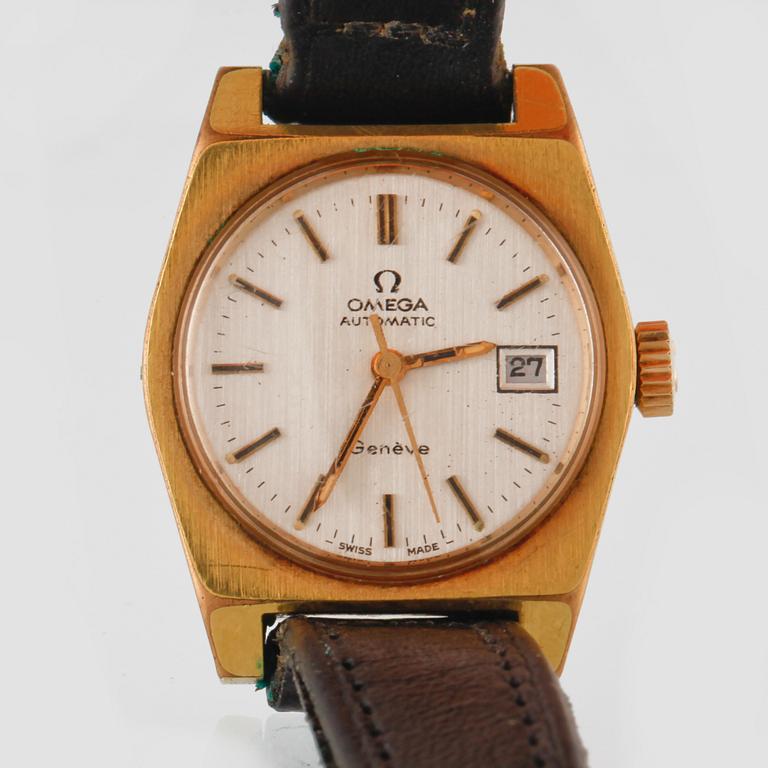 ARMBANDSUR, Omega Geneve, guld på stål, ca 1970-tal.