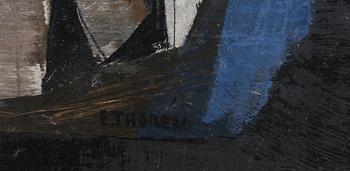 ESAIAS THORÈN, olja på pannå, sign.