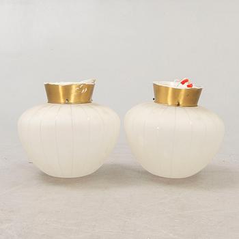A pair of 1940/50s wall/ceiling lamps.