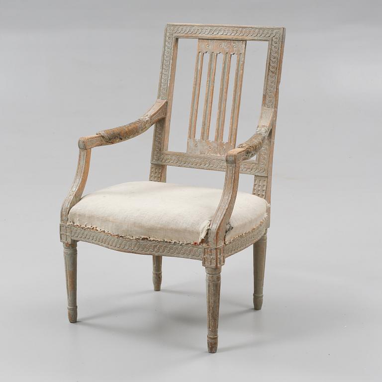 KARMSTOL, gustaviansk, sent 1700-tal.