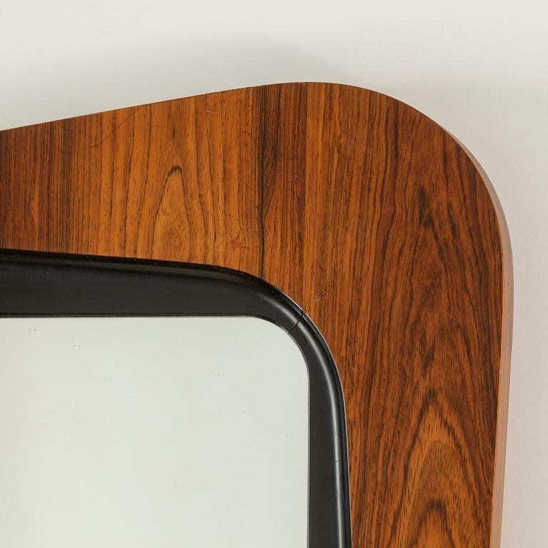 A swedish 1950s-60s mirror, Glas & Trä, Hovmantorp. Signed with label.