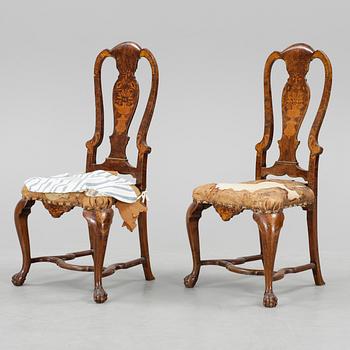 STOLAR, ett par, senbarock, 1700-tal.