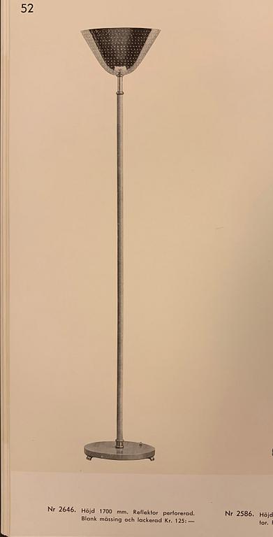 Carl-Axel Acking, a floor lamp model "2646", Bröderna Malmströms Metallvarufabrik, Malmö, 1940-50s.