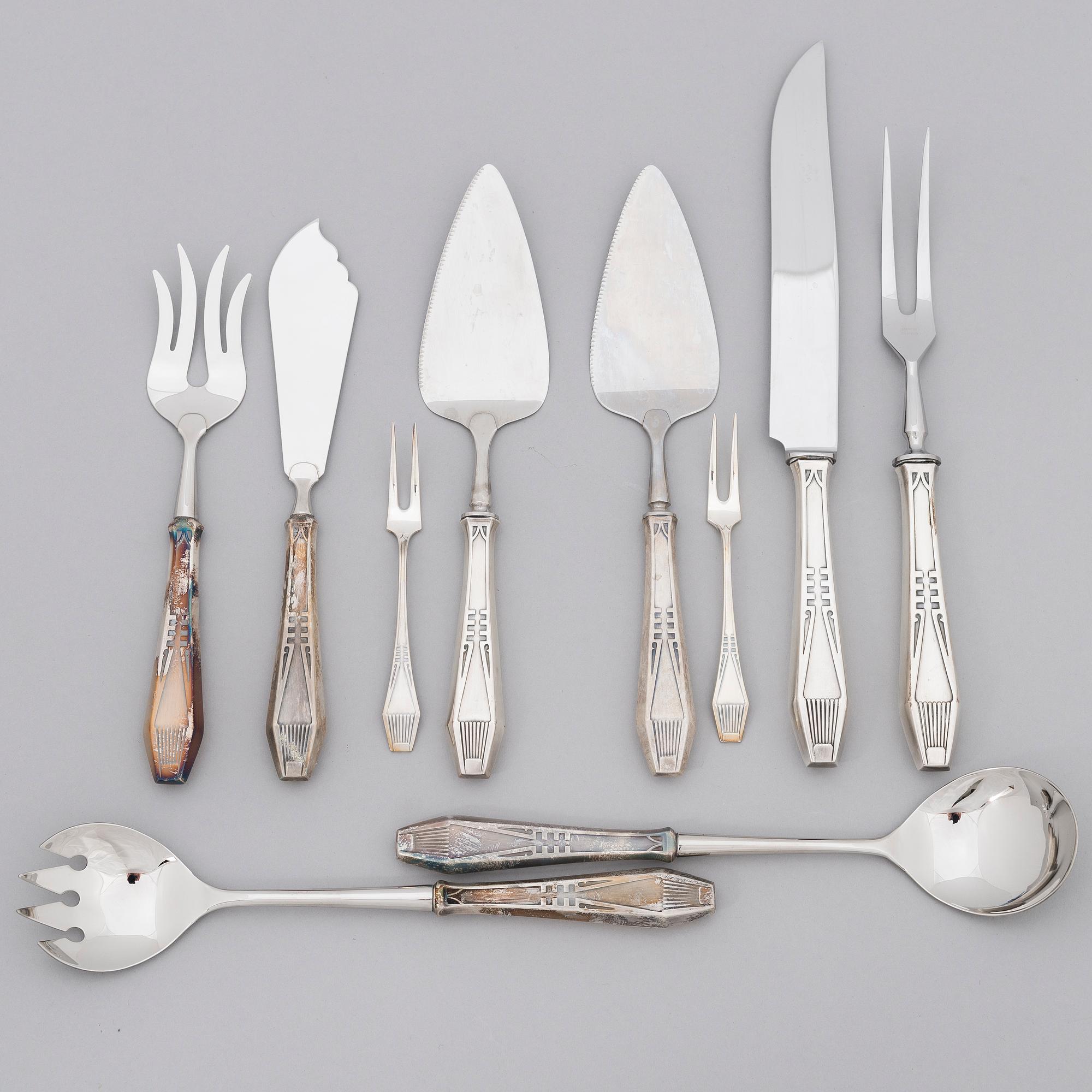 A 59-piece set of 'Suomi' silver cutlery, Kultateollisuus, Turku 1997-2010.