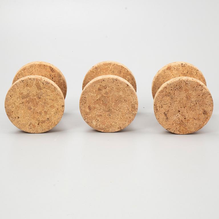 Jasper Morrison, stools, 3 pcs, "Cork Family, model B", Vitra, designed in 2004.