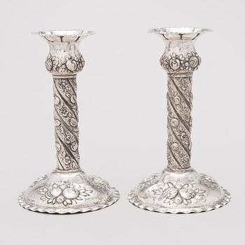 A pair of silver candlesticks, Finnish import marks 1939.