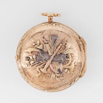 POCKETWATCH, gold, Louis XV, Augustin Bourdillon, Stockholm, ca 1760.