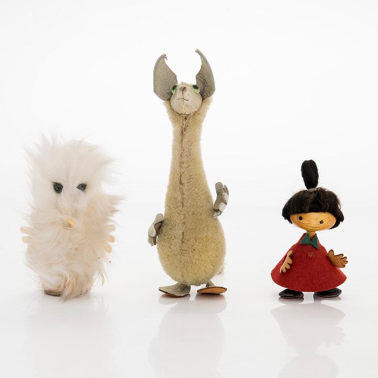 Atelier Fauni, Muminfigurer, 3 st, Atelier Fauni, Finland, 1950-60-tal.