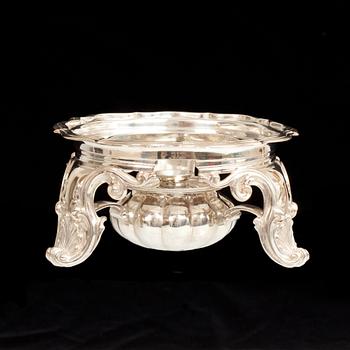 VÄRMESTÄLL, silver, nyrokoko, Rebecca Emes & Edward Barnard, London. 1821. Vikt 490 g.
