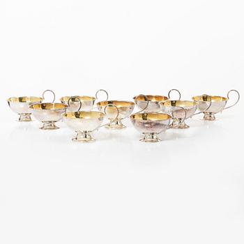 Nine silver punsch cups, Gothenburg and Luleå, Sweden, 1978-1990.