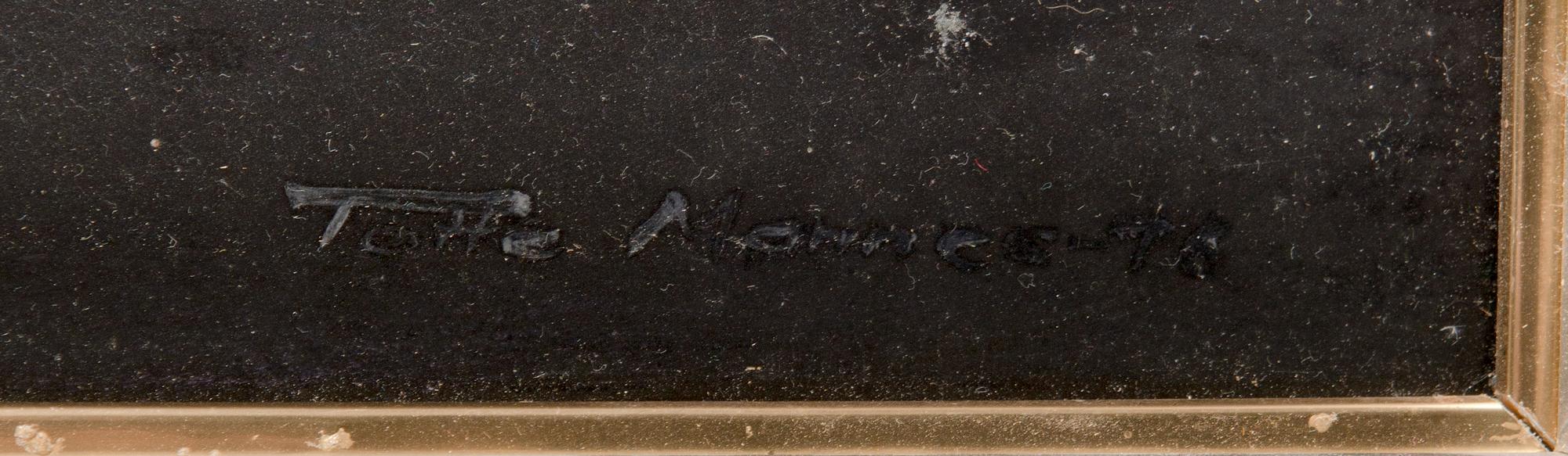 Totte Mannes, oil on board, signed.