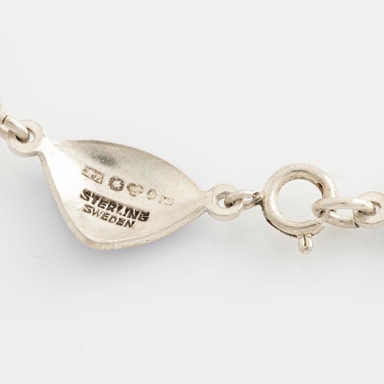 Engelbert, collier, silver och lila emalj.