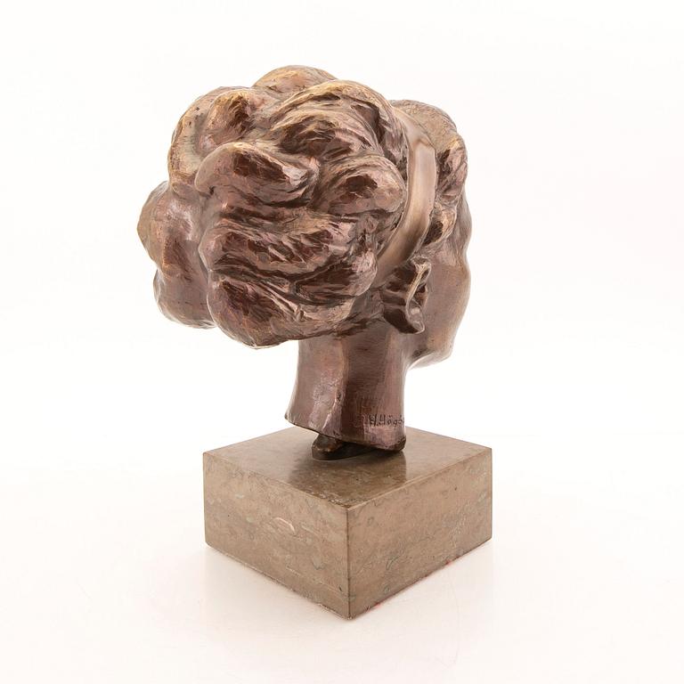 Helge Högbom, skulptur, brons, signerad.