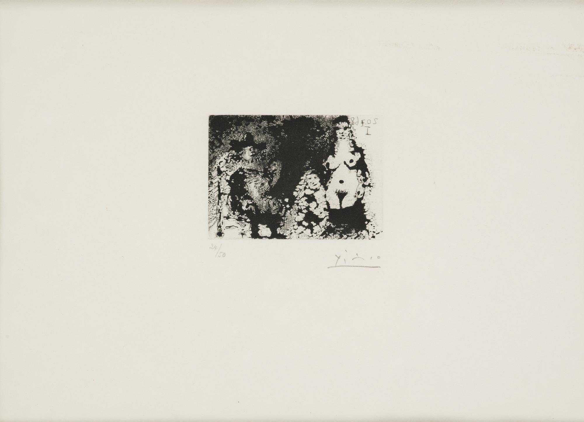 Pablo Picasso, Seated Man with Pipe, Maja and Célestine, from "Série 347".