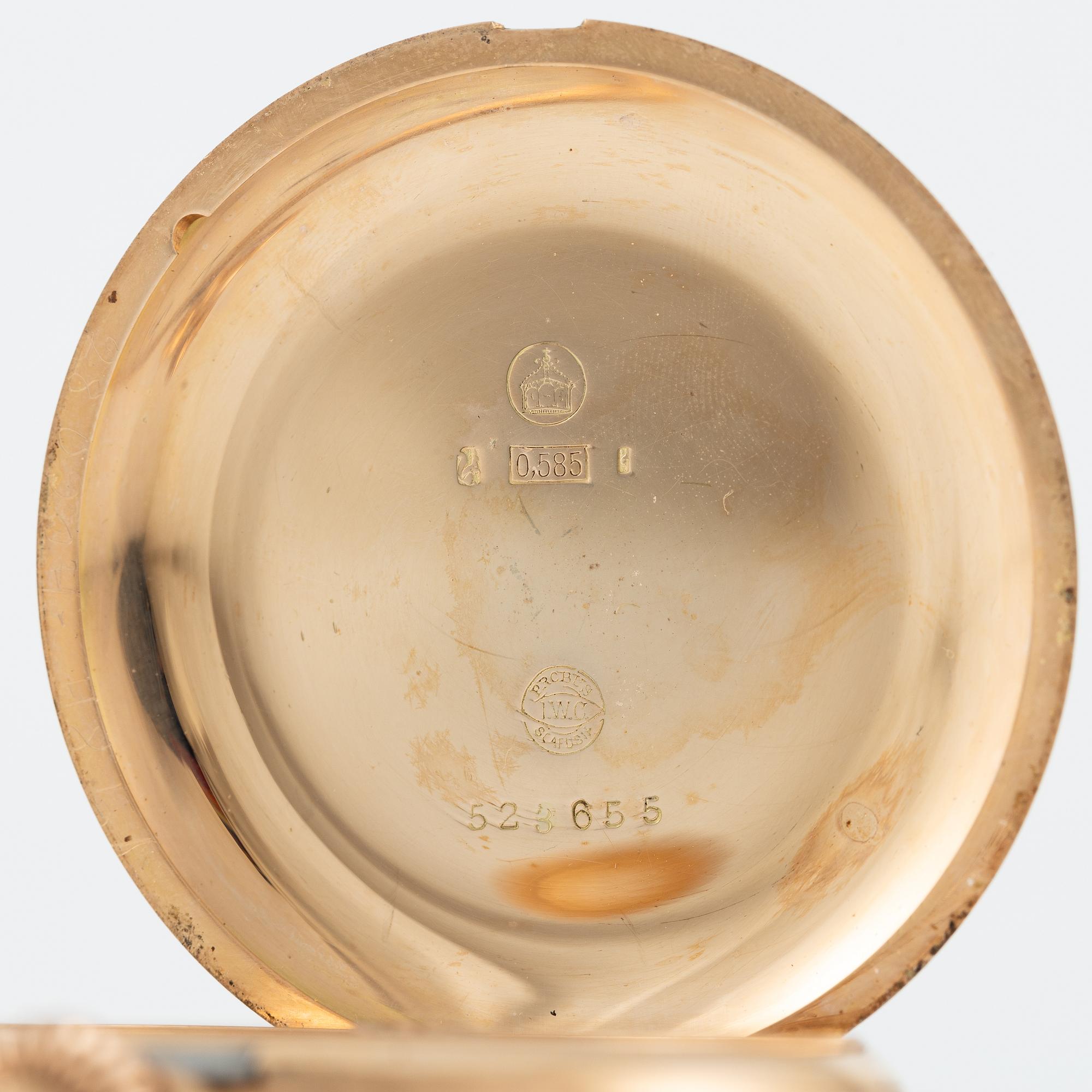 IWC, pocket watch, hunter, 53 mm.