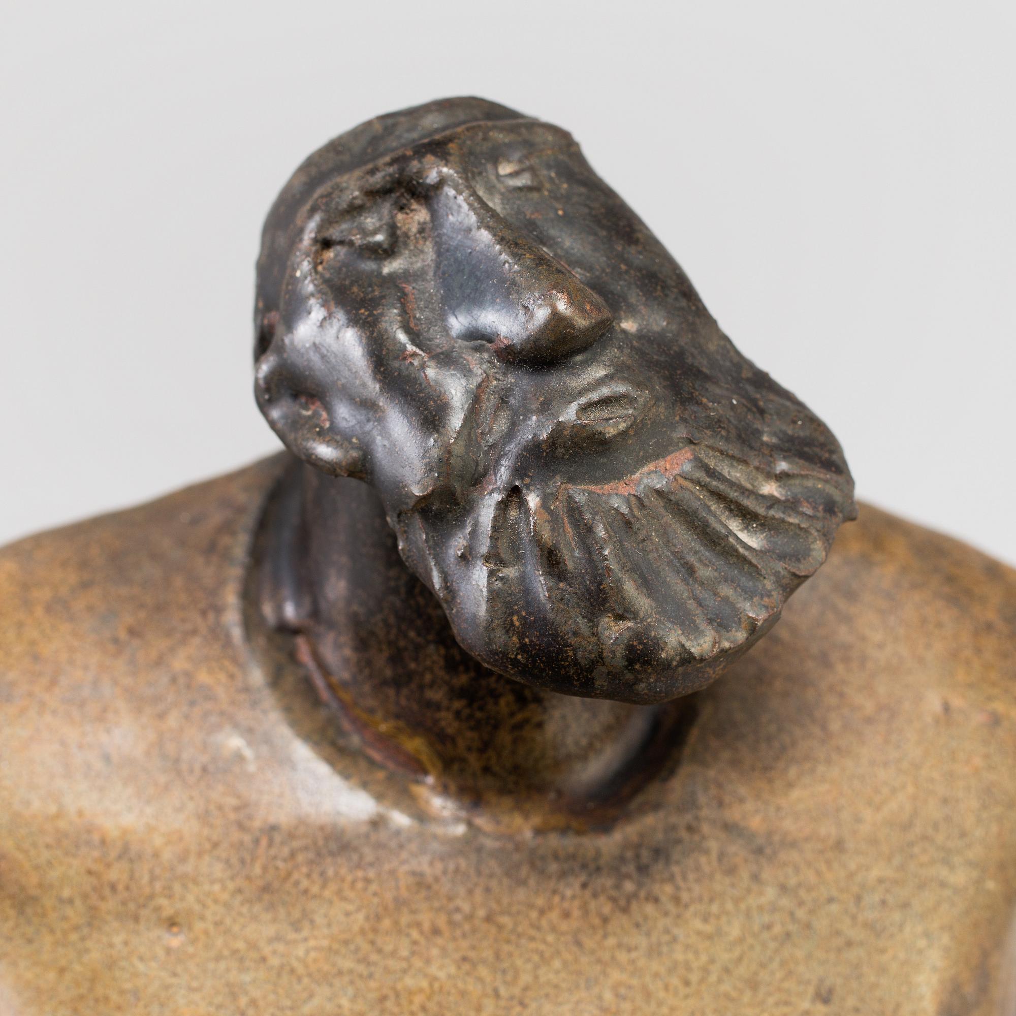 ÅKE HOLM, skulptur, stengods, signerad, Höganäs.