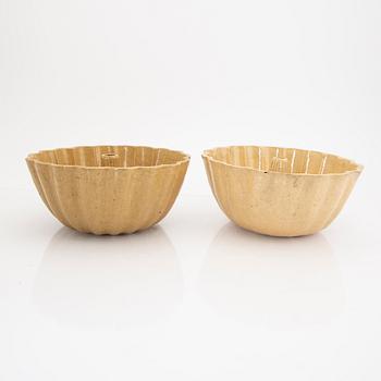 A set of five glazed earthenware moulds from Höganäs around 1900.