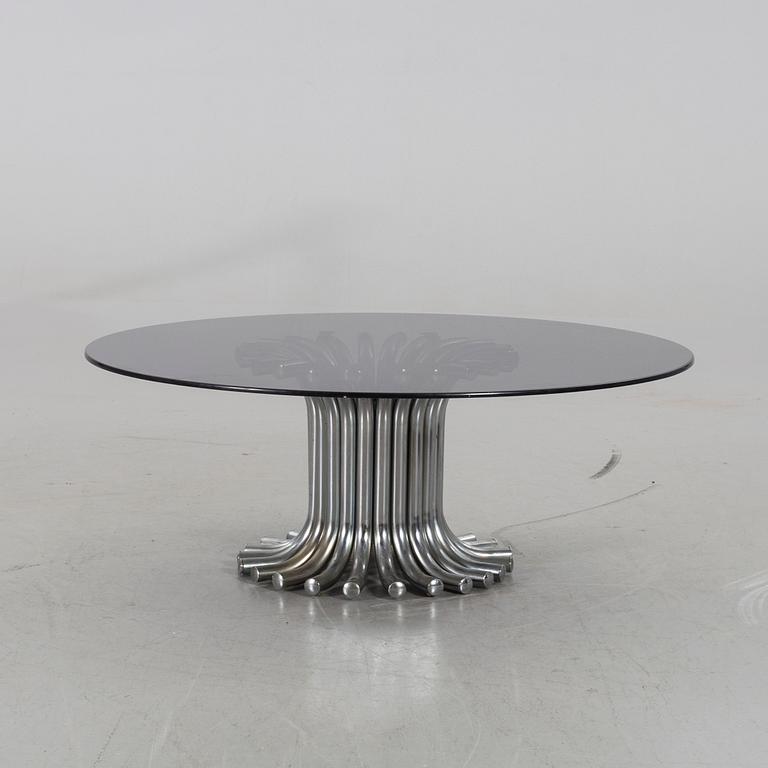 AN ITALIAN GLASS TOP COFFEE TABLE SECOND HALF OF 20TH CENTURY.