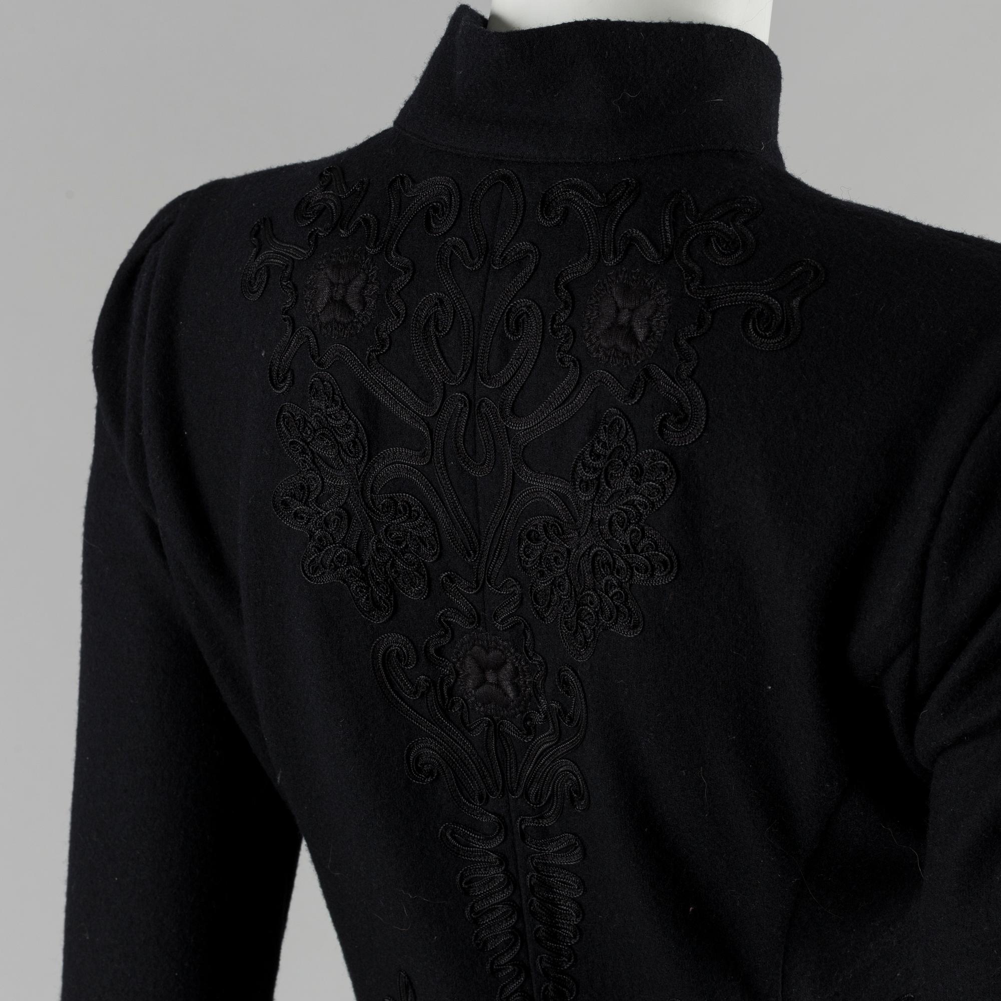 A black wool jacker by Ralph Lauren.