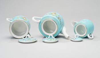A KUZNETSOV PORCELAIN COFFEE SET, 11 PCS, Dulevo fabrik, 1864-1889 Russia.
