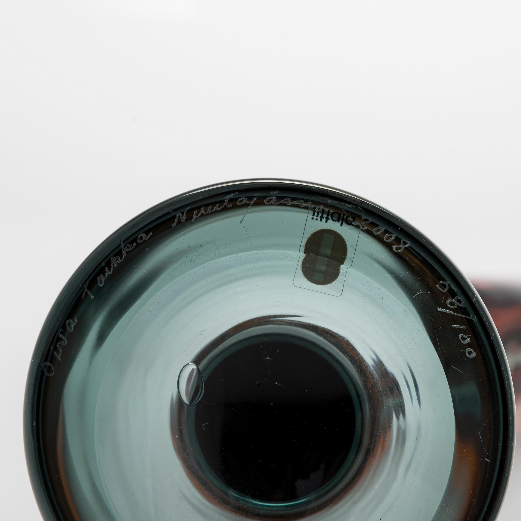 Oiva Toikka, glasskulptur, "Lollipop", signerad Oiva Toikka Nuutajärvi 2008 58/100.