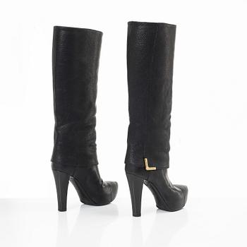 Louis Vuitton, boots, "Queen Grained Leather High Boots", size 37.