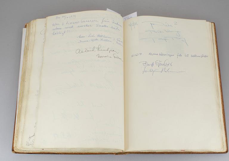 GÄSTBOK MED KÄNDISAUTOGRAFER, Kockska Krogen i Malmö, 1968-92.